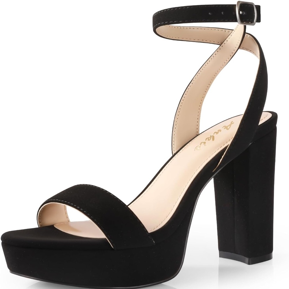 Black Chunky Platform Heels